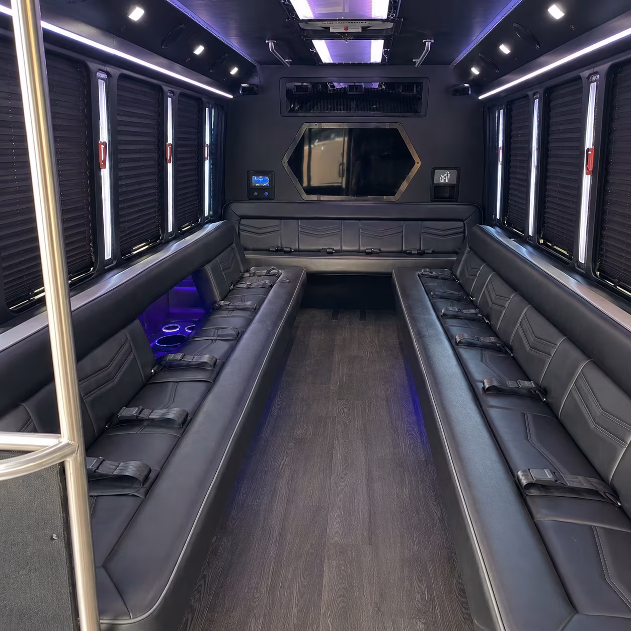 millcreek 18 passenger party bus interior