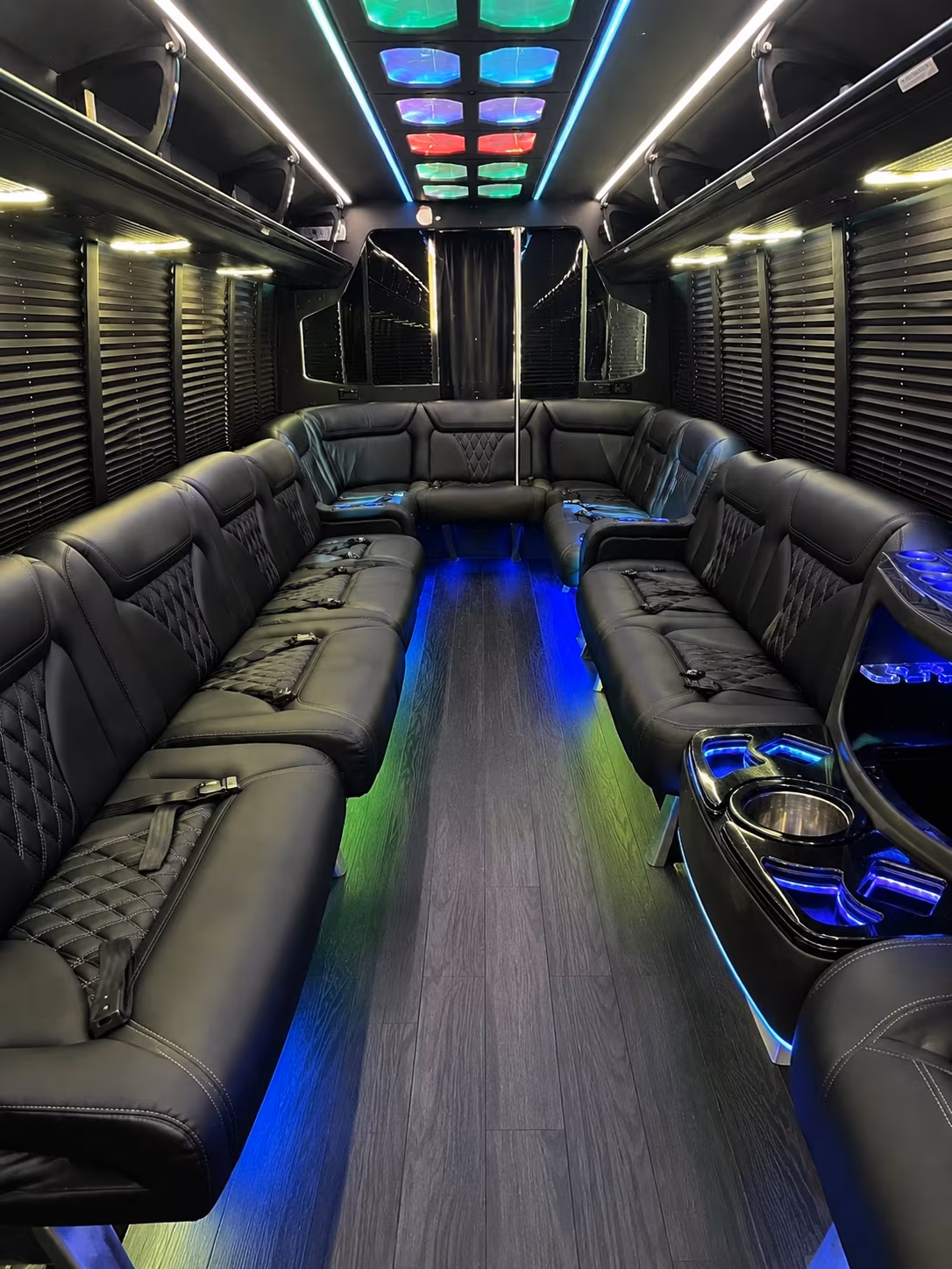 millcreek 20 passenger party bus interior
