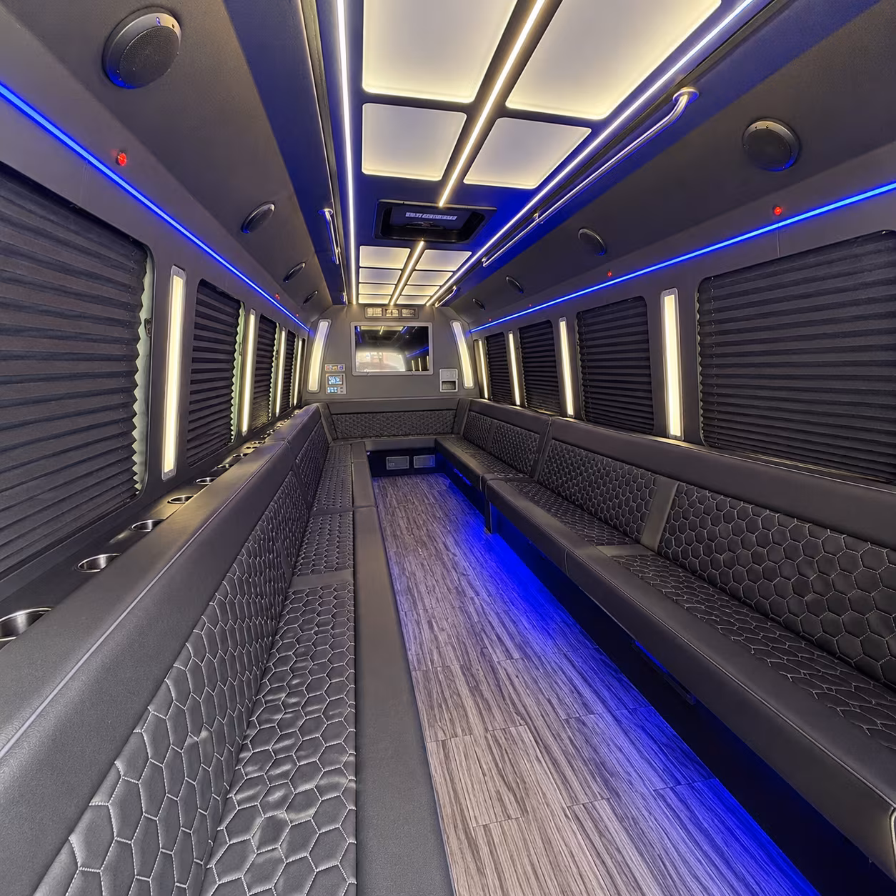 millcreek 30 passenger party bus interior