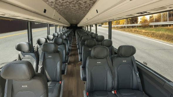 Interior of Charter Bus Company Denver's 35 Passenger Minibus in Denver