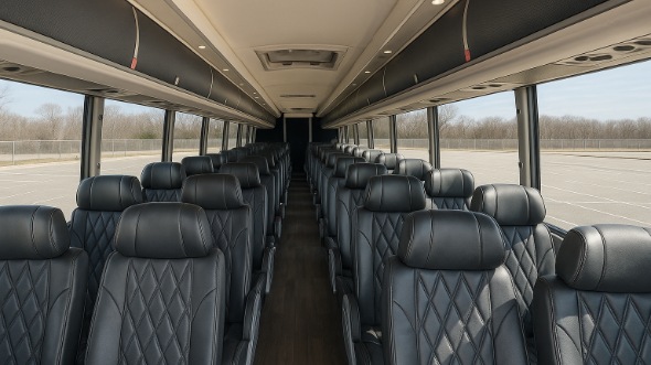 Interior of Charter Bus Company Denver's 50 Passenger Charter Bus in Denver