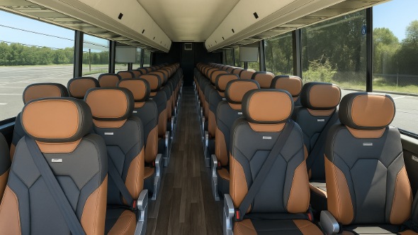 Interior of Charter Bus Company Boise's 55 Passenger Charter Bus in Boise