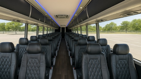 millcreek 56 passenger charter bus inside
