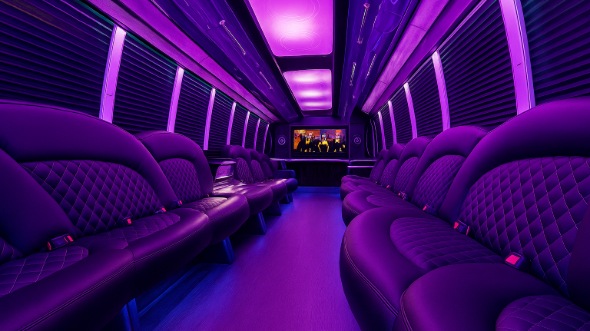 Interior of Charter Bus Company Boise's Party Bus in Boise